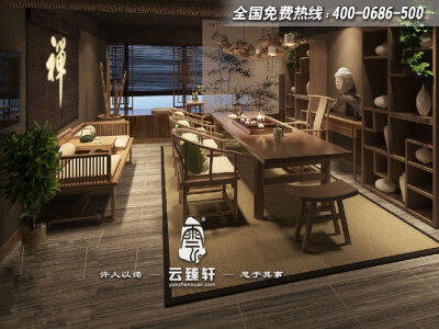 禅意中式风格茶室设计效果图