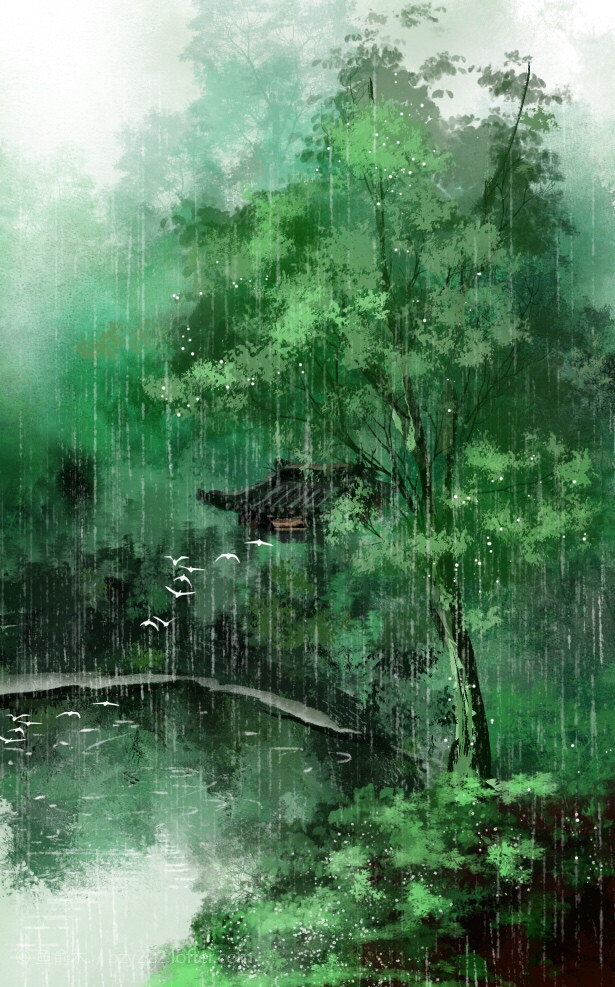 〔 古风水彩素材 〕作者" 鱼俞木