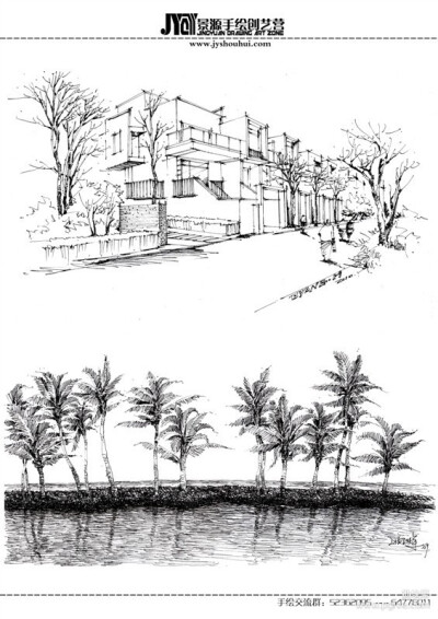 室外手绘效果图 建筑速写 风景速写 0 519 夏萌汐  发布到  环艺线稿