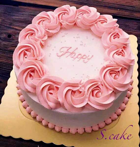 奶油玫瑰,粉色系,女蛋糕
