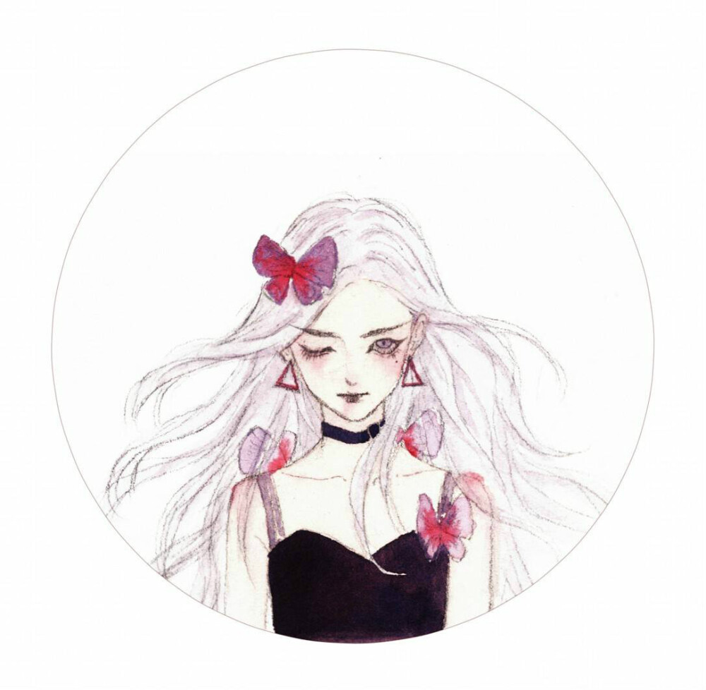 少女手绘插画师君翎