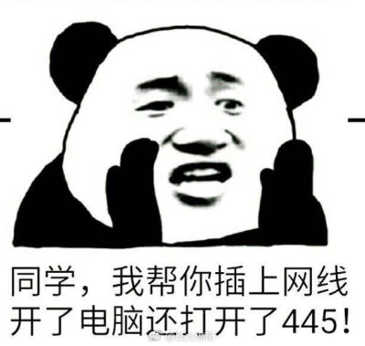 同学,我帮你插上网线开了电脑还打开了445!