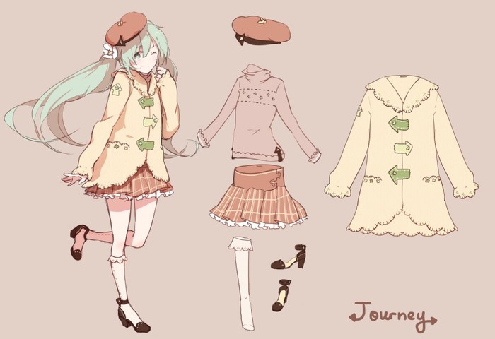 初音未来服装解析人物设计休闲服