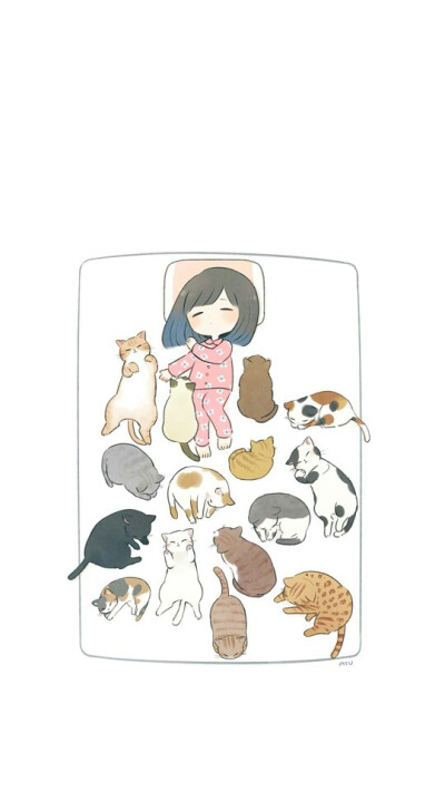卡通动漫可爱小清新猫奴空间背景壁纸