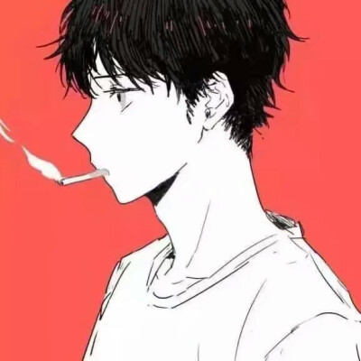 帅气男生侧脸卡通