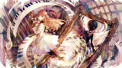 曲绘:deemo 古树旋律 -mirror night- 绘师:白祈qsr 本作品pixiv id=