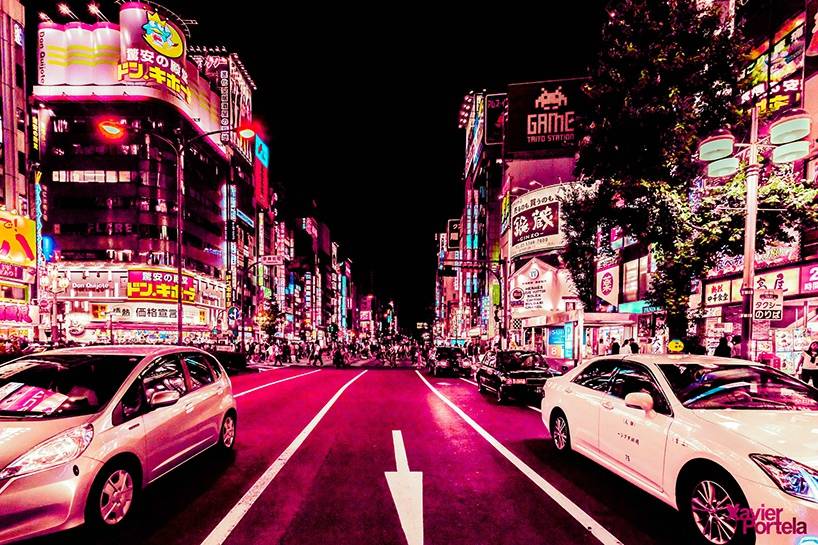 手机壁纸 电脑壁纸 手绘 街道 夜景