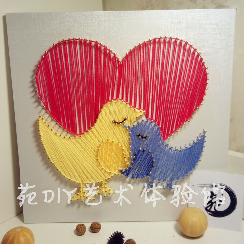 苑diy艺术体验馆 装饰立体画纱线画钉子毛线绕线画string art创意手工