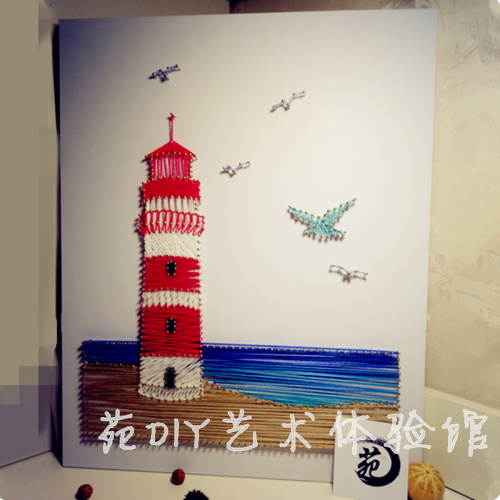 苑diy艺术体验馆 装饰立体画纱线画钉子毛线绕线画string art创意手工