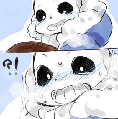 sans:(愣到脸蓝) sans:(忽然一惊到脸蓝)