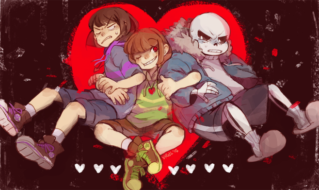 chara淦frisk的图片,frisk污车车 undertale——frisk&chara&sans