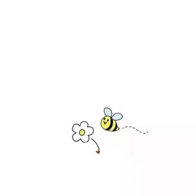 qq情侣背景图 白色 小花 蜜蜂 可爱 微信背景图