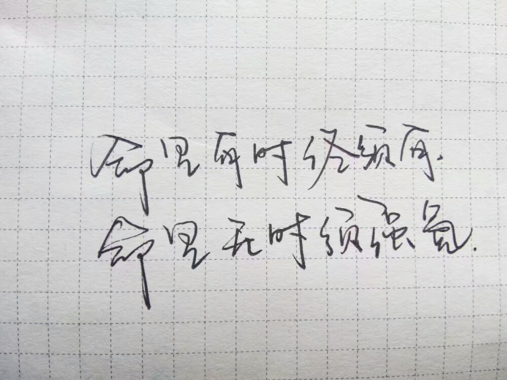 手写文字:命里有时终须有,命里无时须强氪.