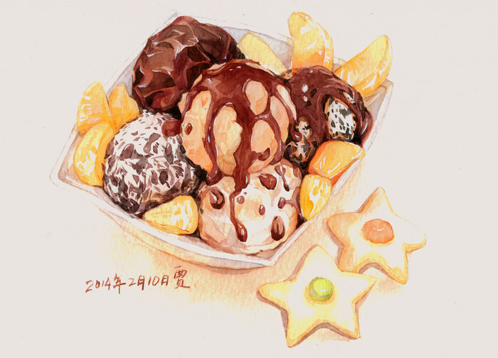 水彩画 食物