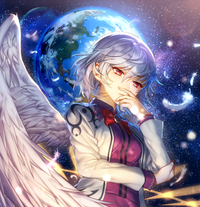 星空,地球,单翼,天使,思考