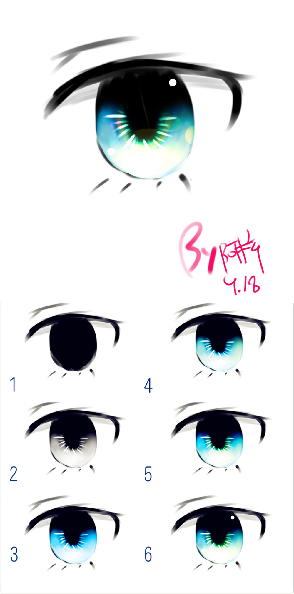 用sai画眼睛,教程,眼睛,漫画,绘画,参考,板绘,手绘,眼瞳