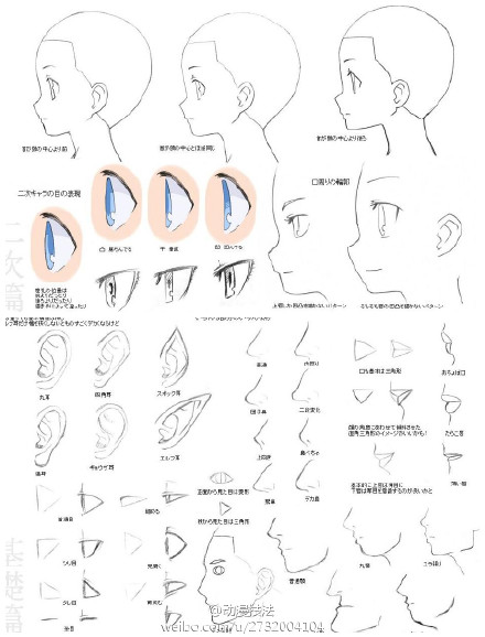 动漫人物q版侧脸画法眼睛色彩