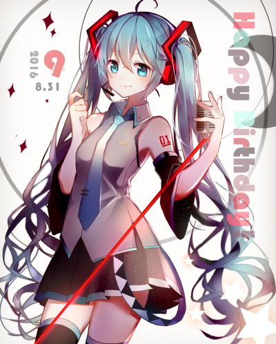 初音未来 miku 水手服 歌姬 p站 双马尾