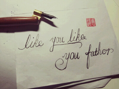 like you like your father 花体版 瑾忆手写v英语