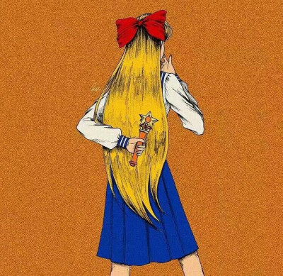 美少女战士 插画风 头像 heezey 背影