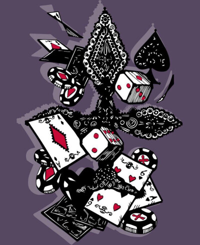 爱丽丝相关素材 扑克元素底图