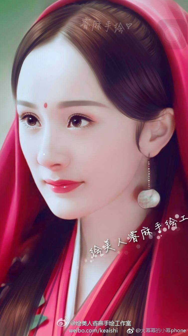 三生三世十里桃花,古风,古装美人,杨幂,插画