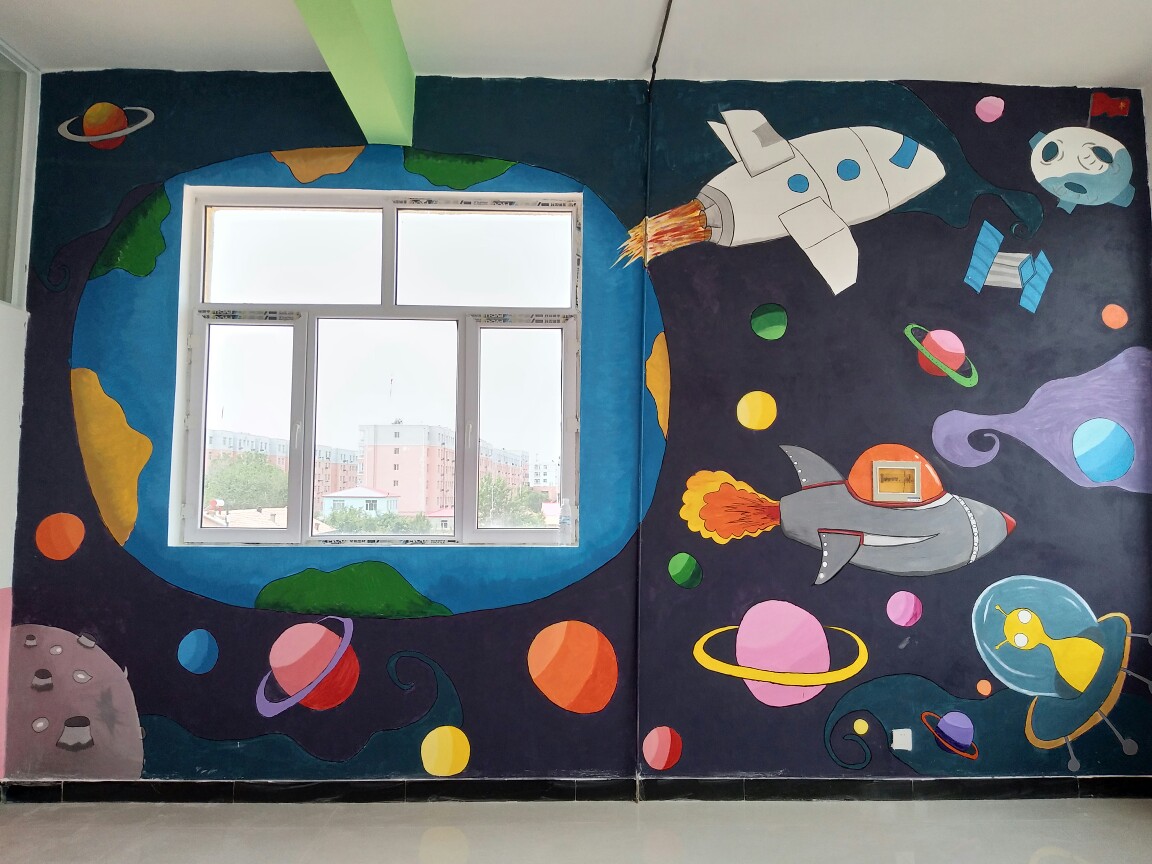 幼儿园星空主题墙体彩绘