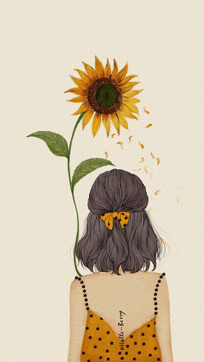 向日葵般的女子,永远向着阳光 ~ 来自韩国插画家aeppol 的「森林女孩