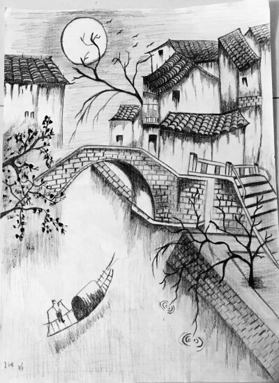 素描画,江南