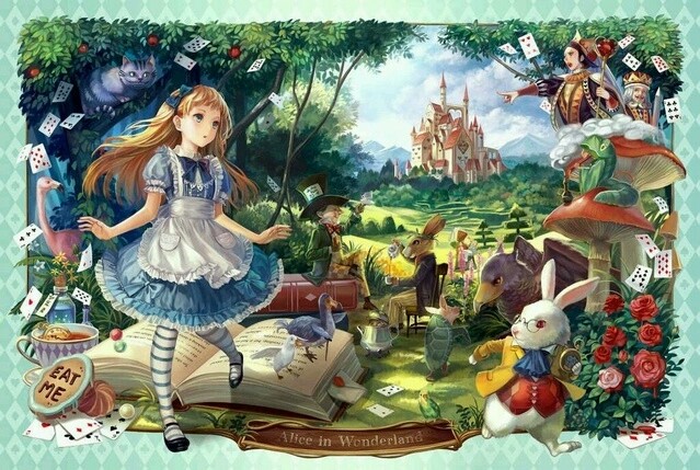 爱丽丝梦游仙境 兔子 二次元 动漫 唯美 可爱 萌 蓝色 迪士尼 萝莉