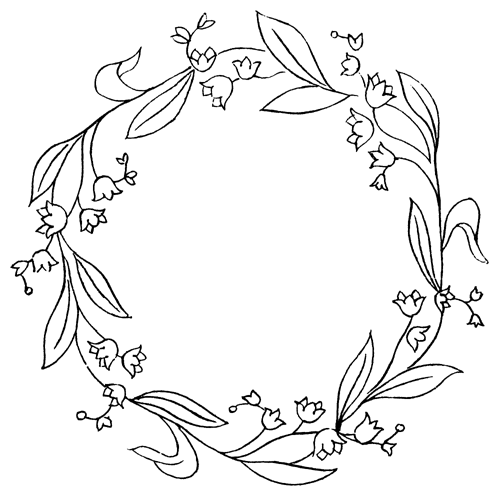 藤蔓花卉花环图案