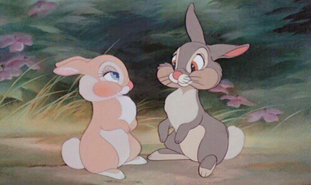 背景 兔子 迪士尼 头像 情侣 小鹿斑比 桑普