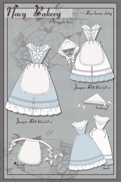 lolita#娜茜烘焙坊#蓝白设计图