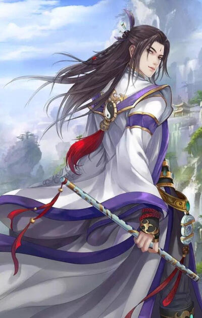 彩铅古风美男