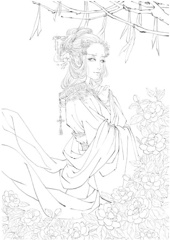 手绘教程 古风美女