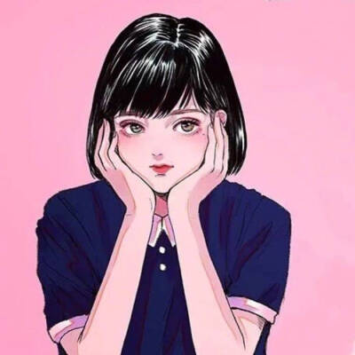 短发女孩 卡通 头像
