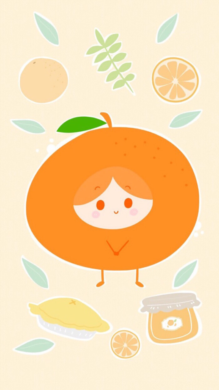 炫彩水果壁纸-萌萌橙子