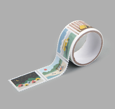韩国代购dailylike帐篷汽车野营露营图案邮票式可粘可撕和纸胶带
