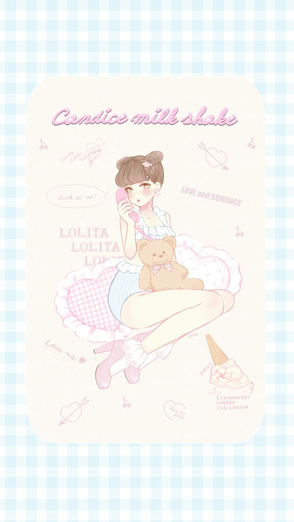 小清新,少女,壁纸,插画,卡通,可爱*^o^*
