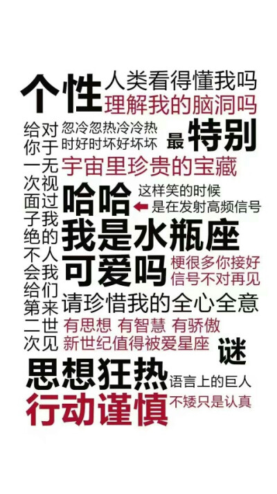 文字壁纸 水瓶座