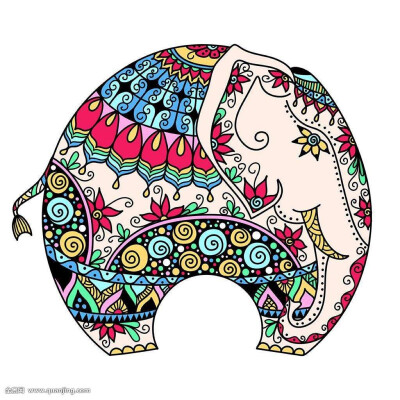 大象线描装饰