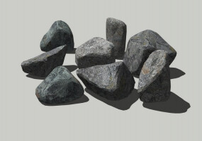 岩石石头组合su模型