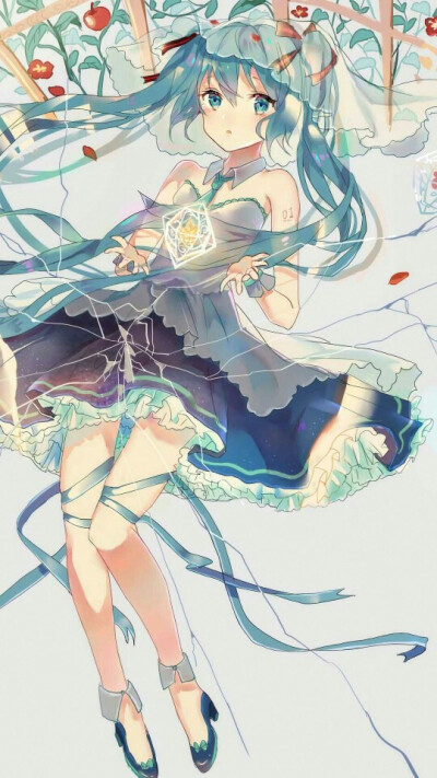 动漫 新番 pixiv p站 画师 水彩 绘画 锁屏 壁纸 少女 洛天依 初音