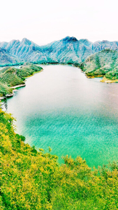 手拍 易水湖 湖 风景 粉色 薄荷绿壁纸 头像 键盘壁纸 高清