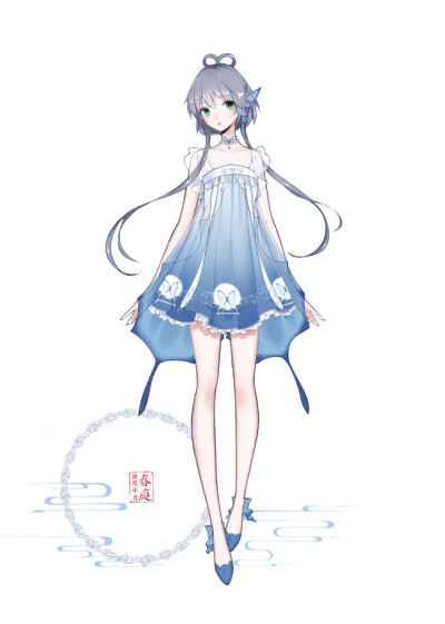 洛天依 墨清弦 乐正绫 言和【春庭 · 镜花水月】系列-服装设计画师