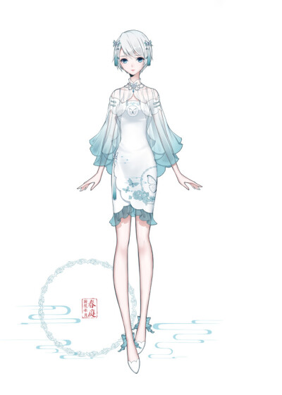 洛天依 墨清弦 乐正绫 言和【春庭 · 镜花水月】系列-服装设计半次元