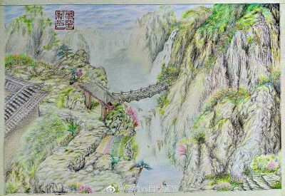 彩铅微风景画