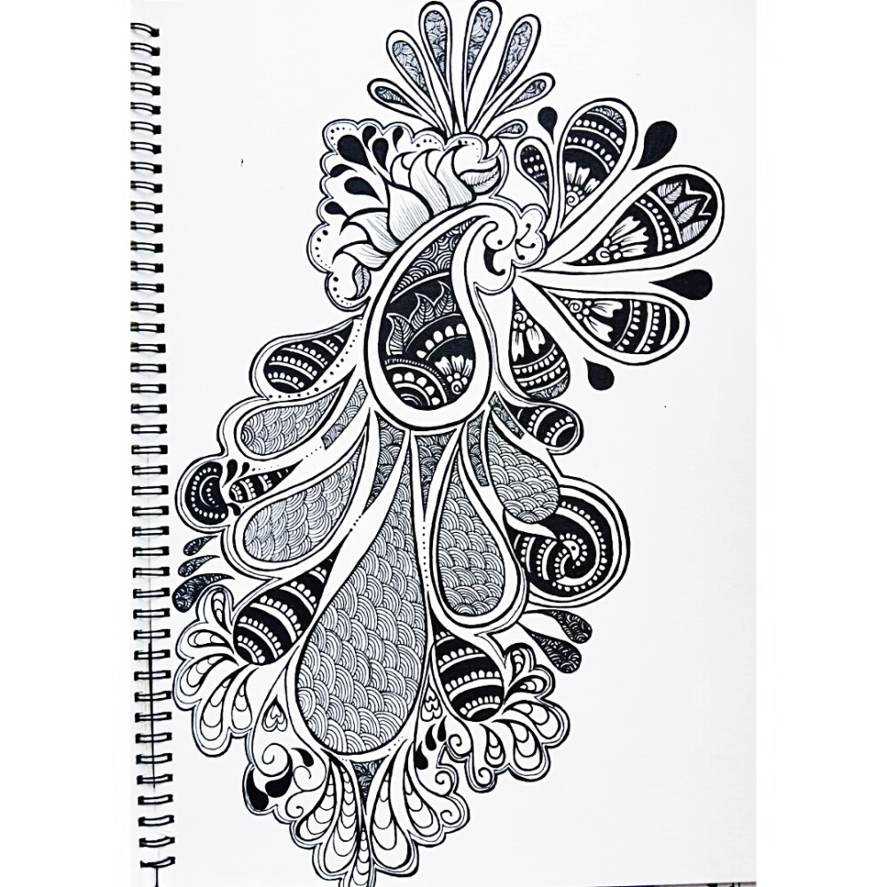 黑白画,线描画