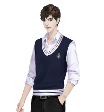 现代立绘痞气校服少年