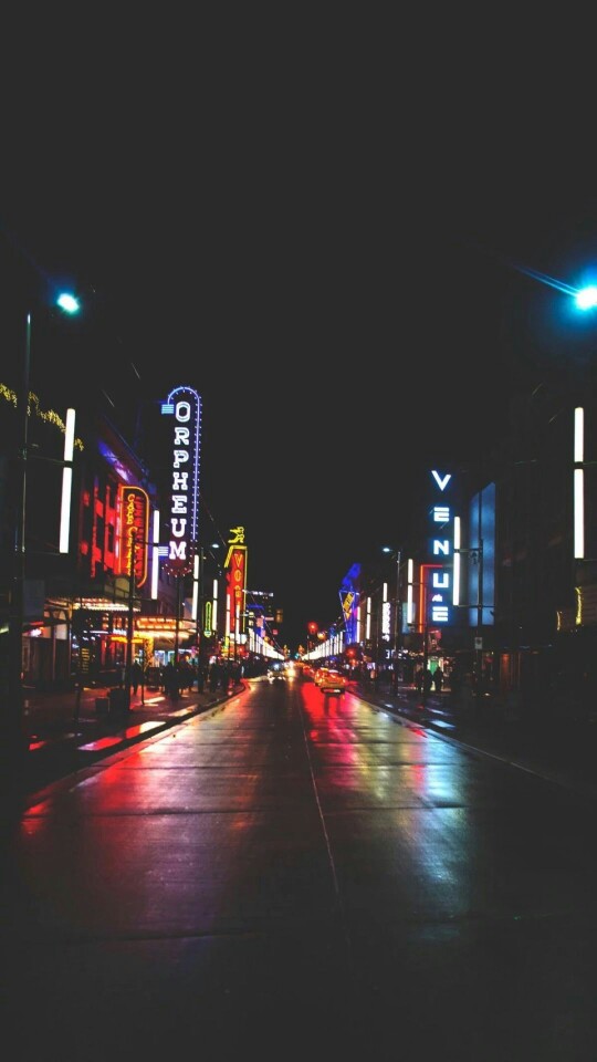 夜晚街景壁纸灯光唯美意境